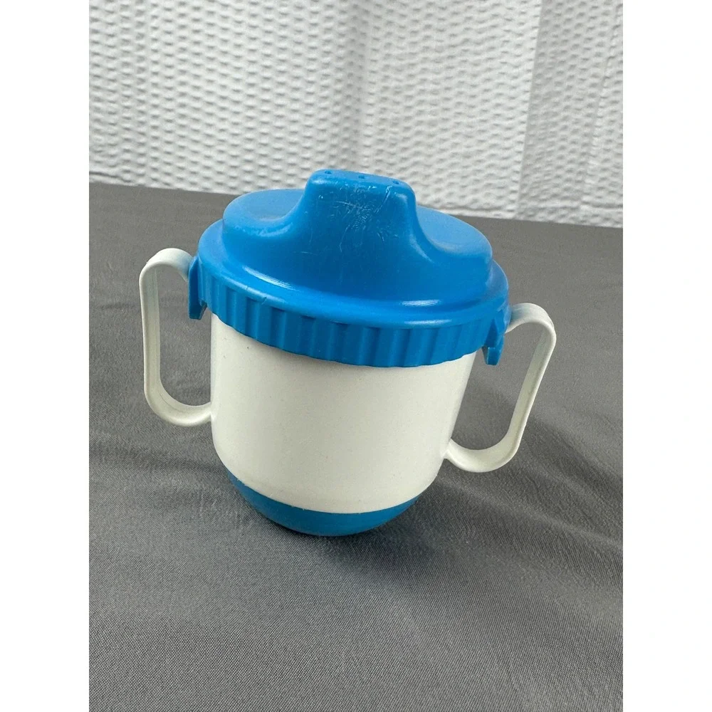 Vtg Playskool Baby Sippy Cup 1984 Mickey Mouse Disney Toddler Training Cup w Lid